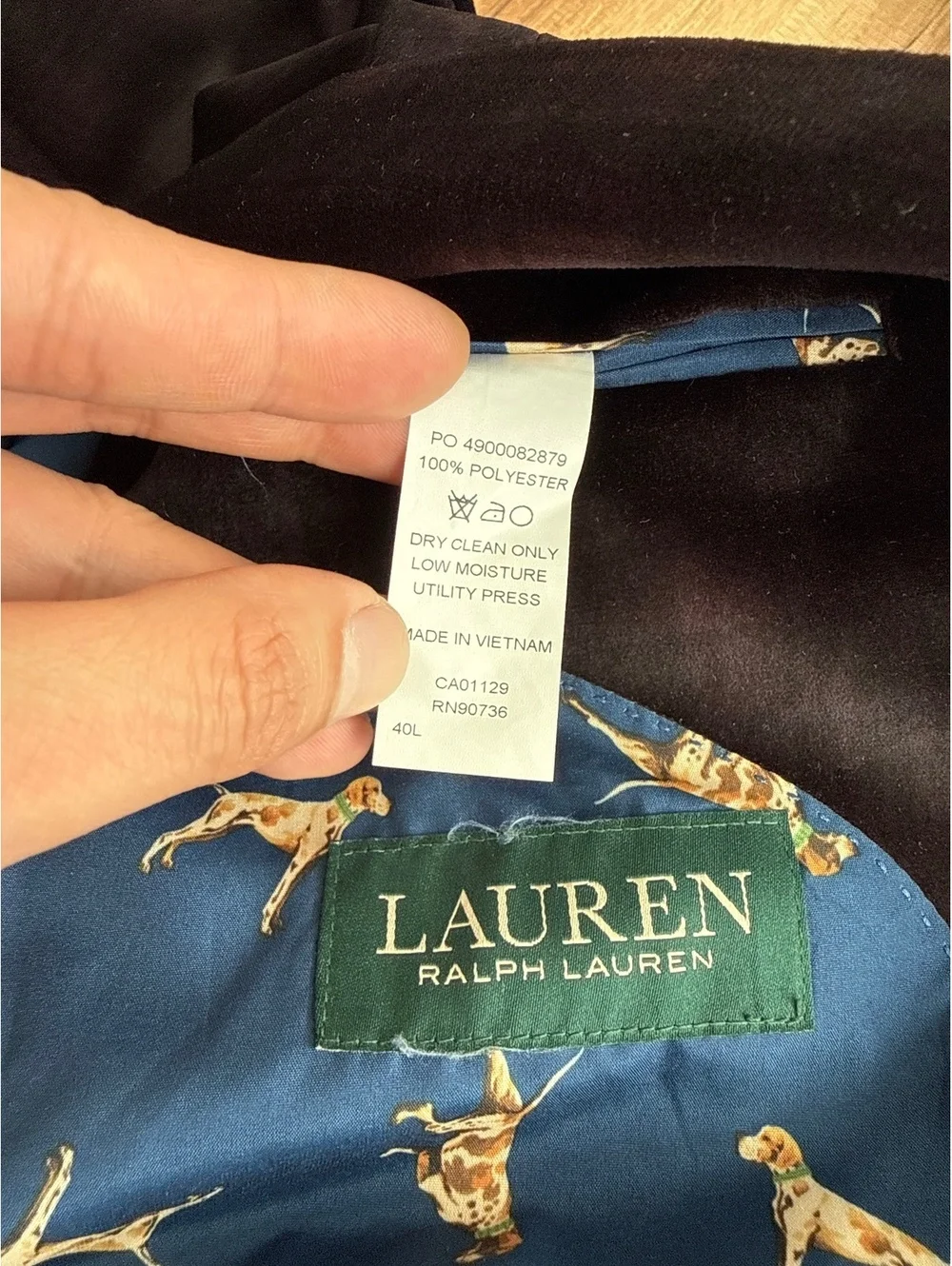 Lauren Ralph Lauren Sport Coat Blazer Mens 40L Burgundy Plaid Jacket